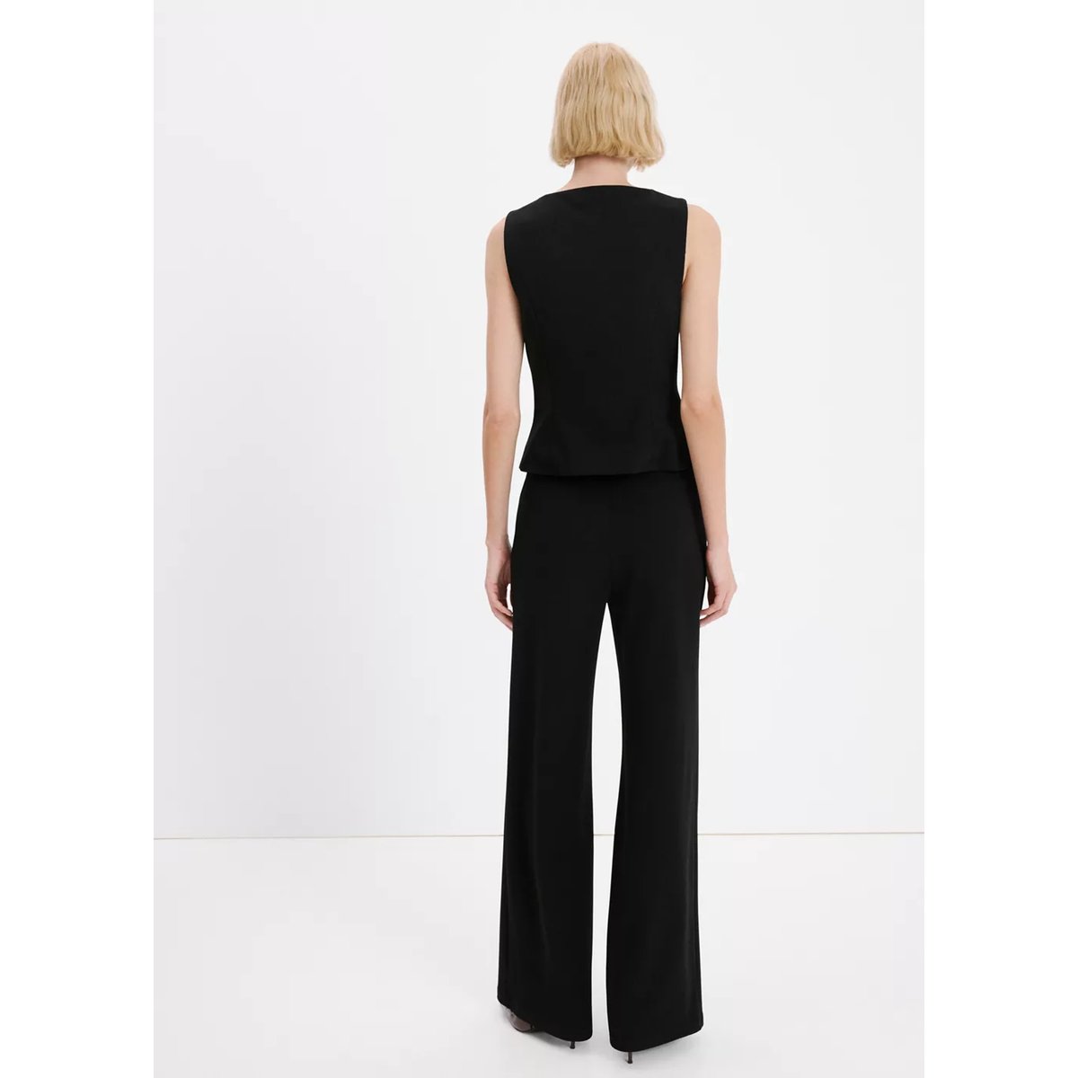 Pantalon de costume droit taille basse noir, MANGO