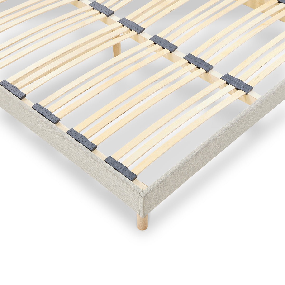 Sommier à lattes en bois Lino 90x190 cm Coloris Beige Livré en kit beige, BELLECOUR