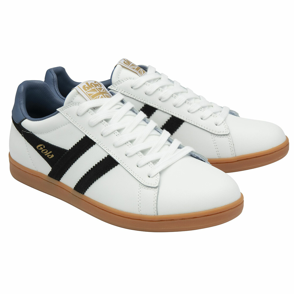 Baskets Equipe II Leather blanc/noir, GOLA