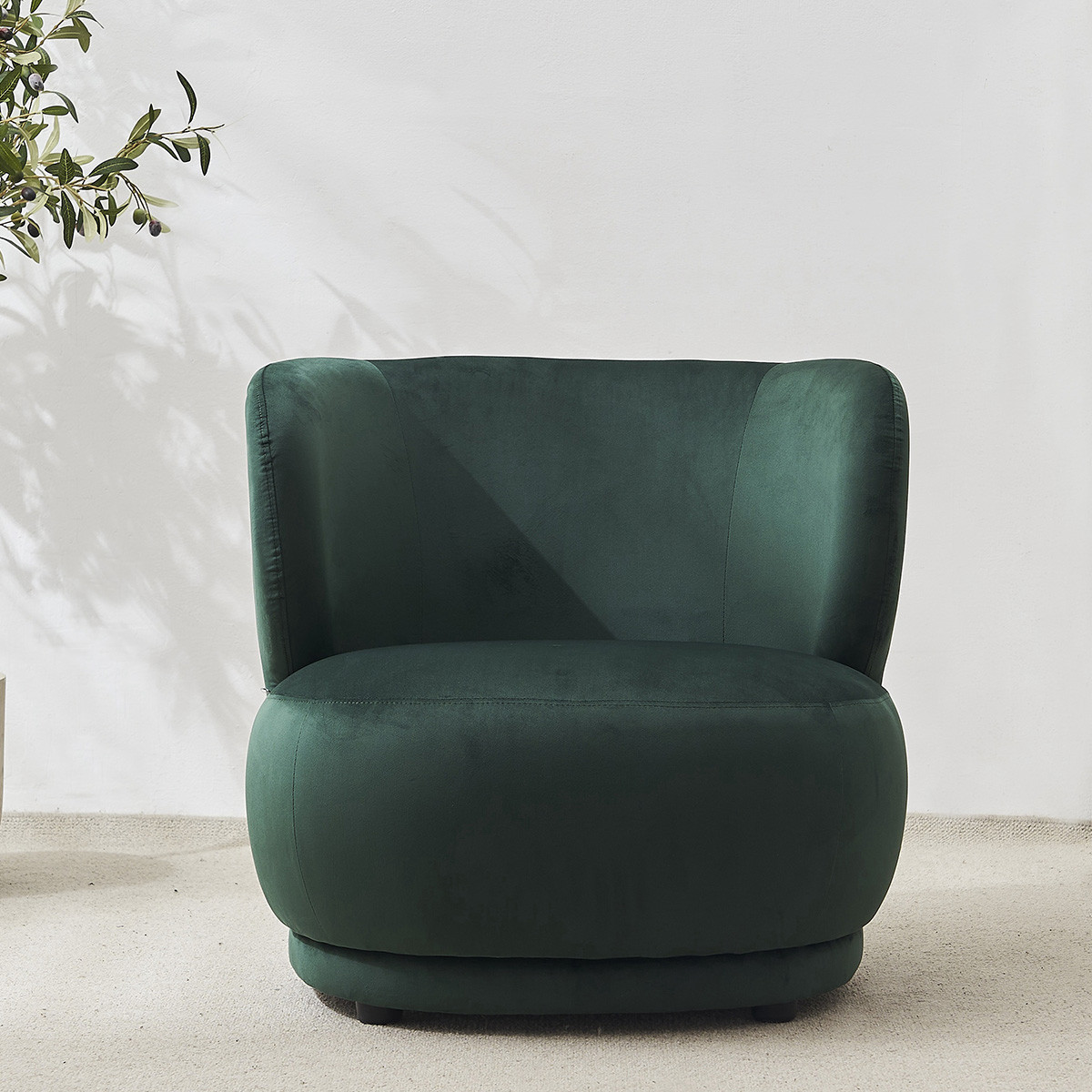 Fauteuil en velours - ESTER vert, HOMIFAB