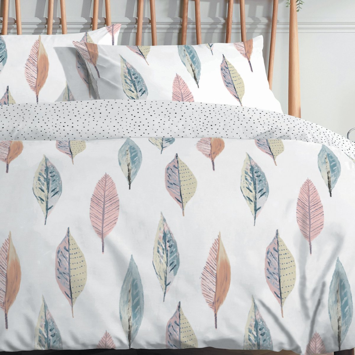 Parure de lit imprimée en 100% Coton Flynn multicolore, EDEN
