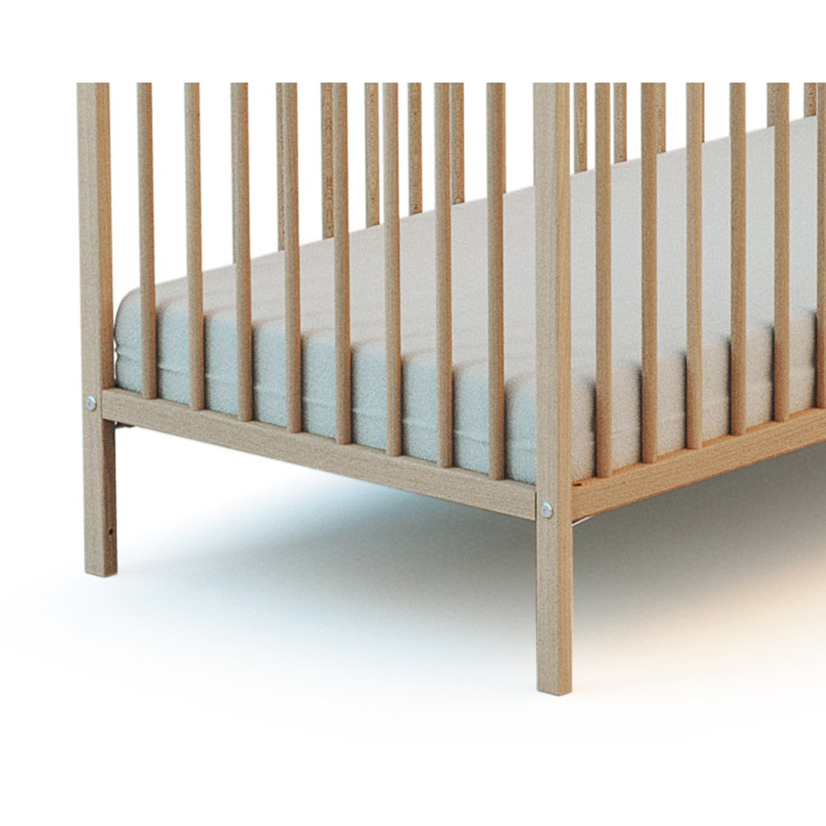Lit bébé en bois 70 x 140 cm avec tipi hêtre brut, WEBABY