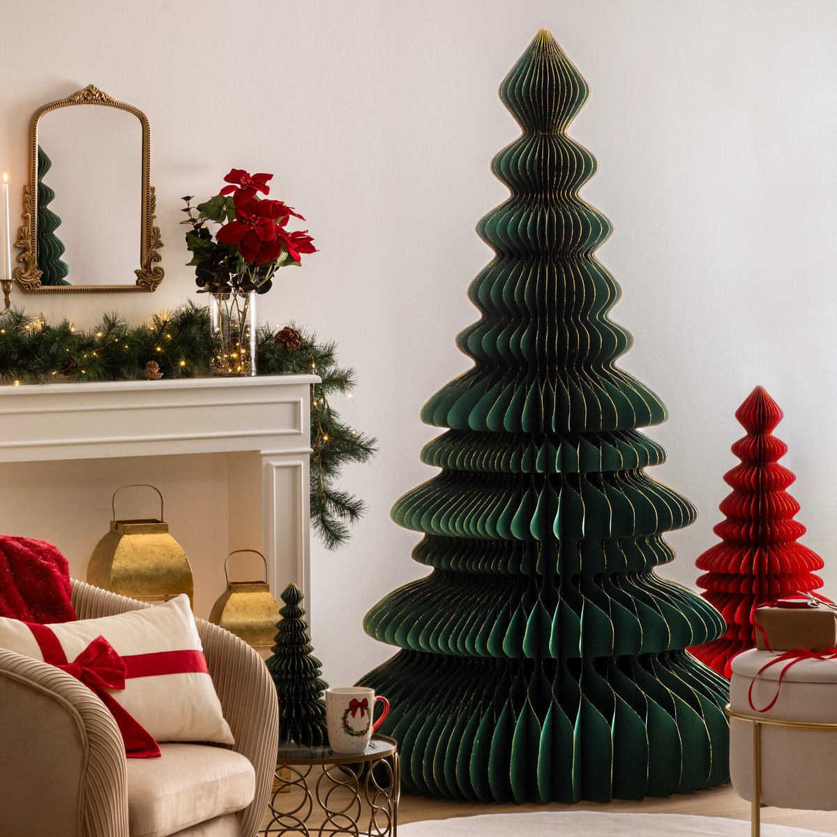 Sapin papier H180 cm vert KAMI vert, ATMOSPHERA