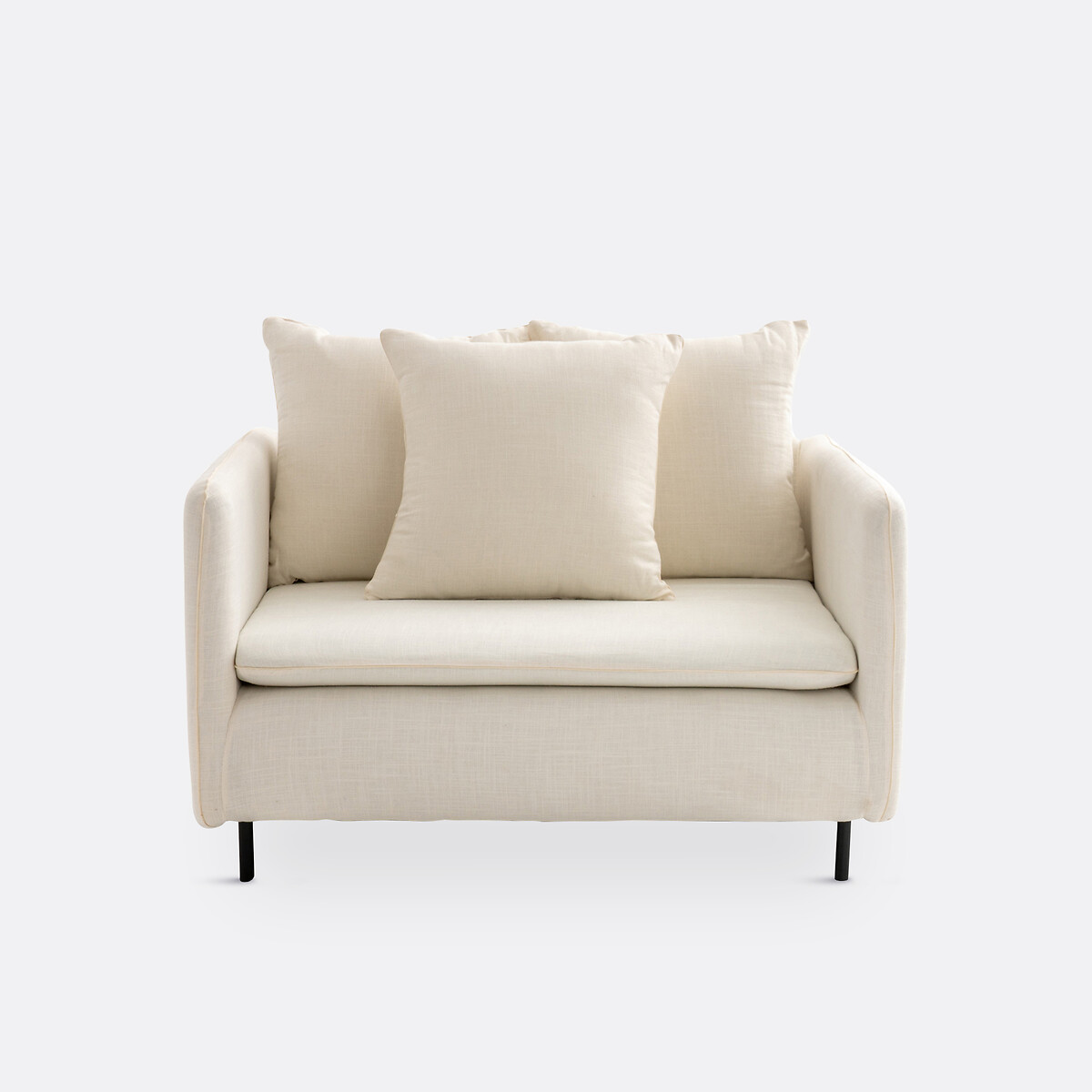 Fauteuil XL lin/viscose, Ivete ivoire, LA REDOUTE INTERIEURS