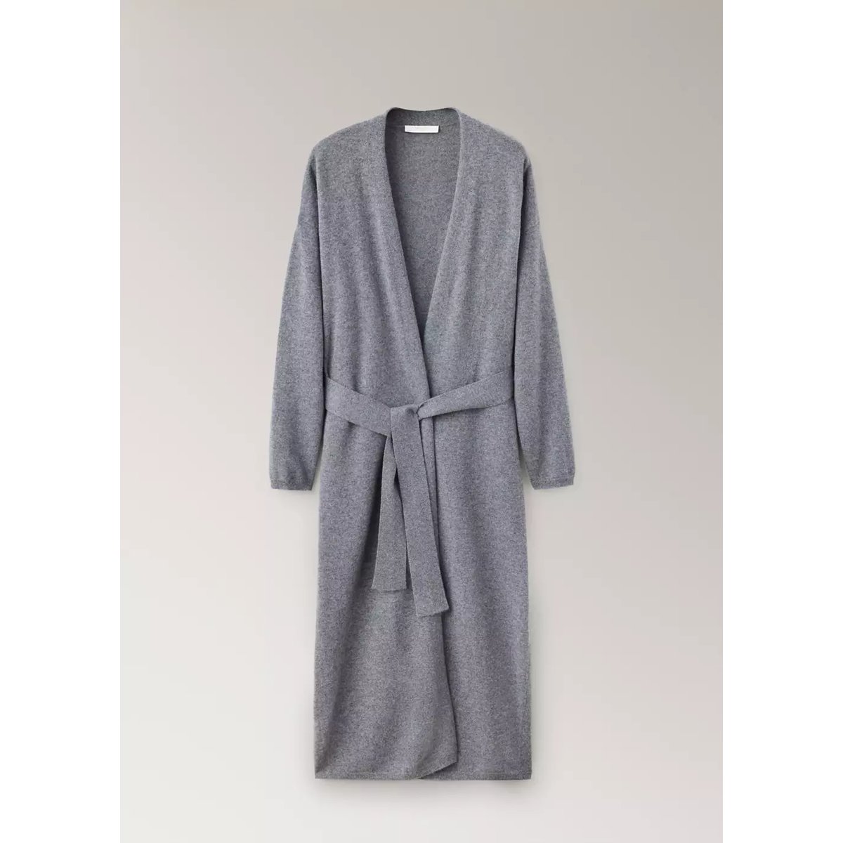 Cardigan 100 % cachemire coupe longue gris, MANGO