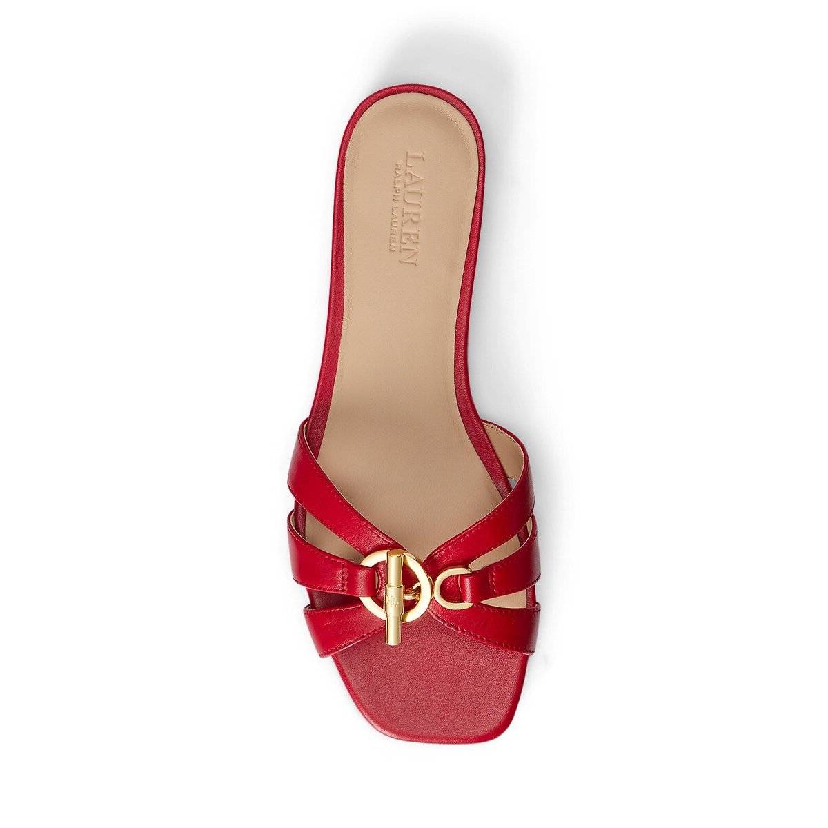 Mules en cuir Blaike rouge, LAUREN RALPH LAUREN