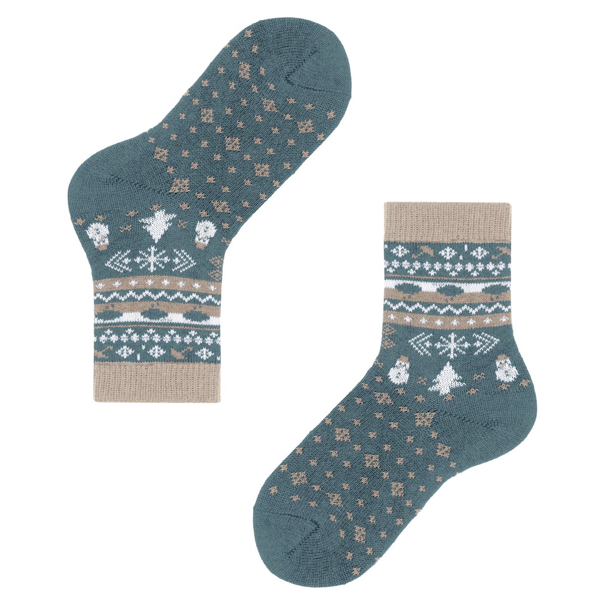 Chaussettes Weather Fair Isle bleu-vert, FALKE