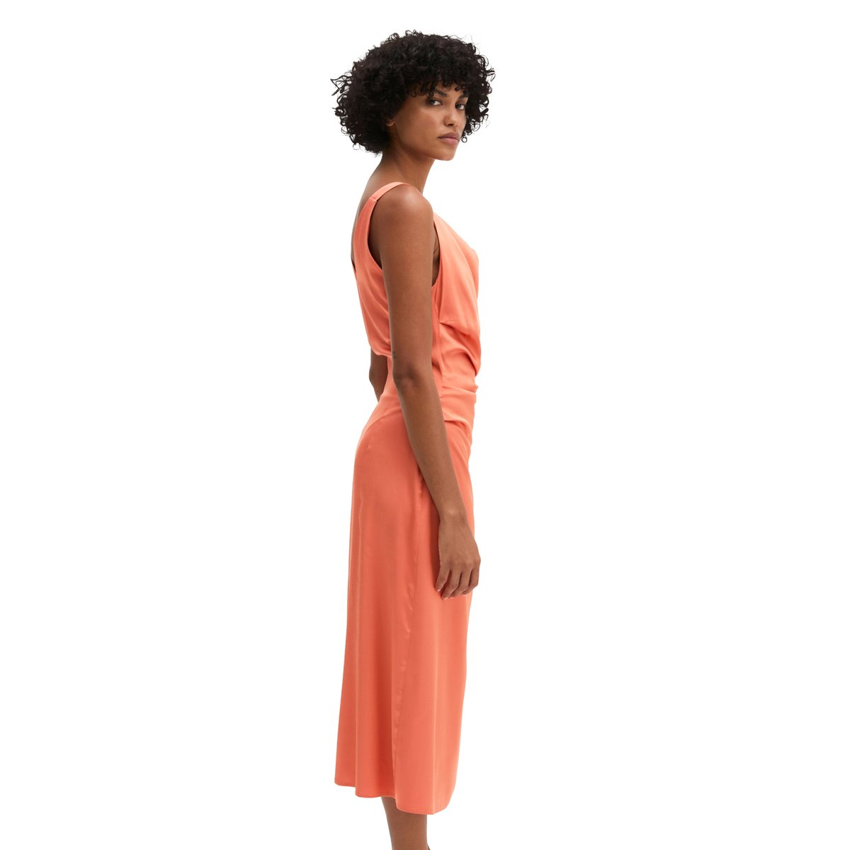 Robe en satin regular en mélange de viscose sleeky de haute qualité orange, MARC O'POLO