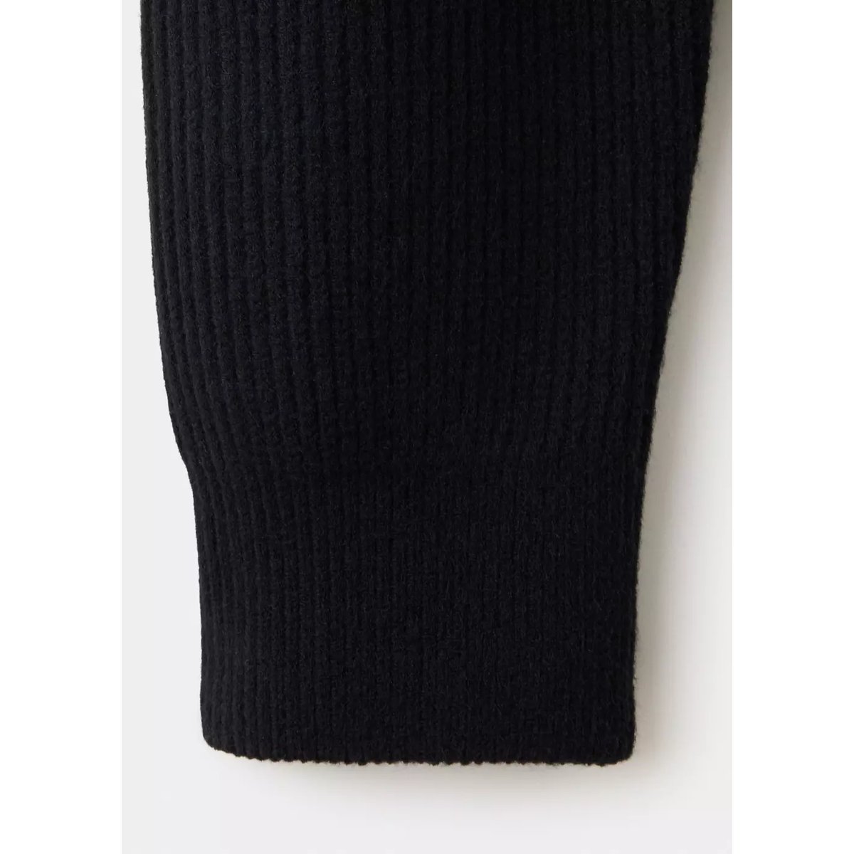 Pull-over zippé maille côtelée noir, MANGO MAN