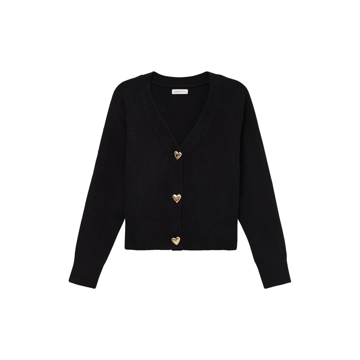 Gilet boutons coeur noir, CACHE CACHE