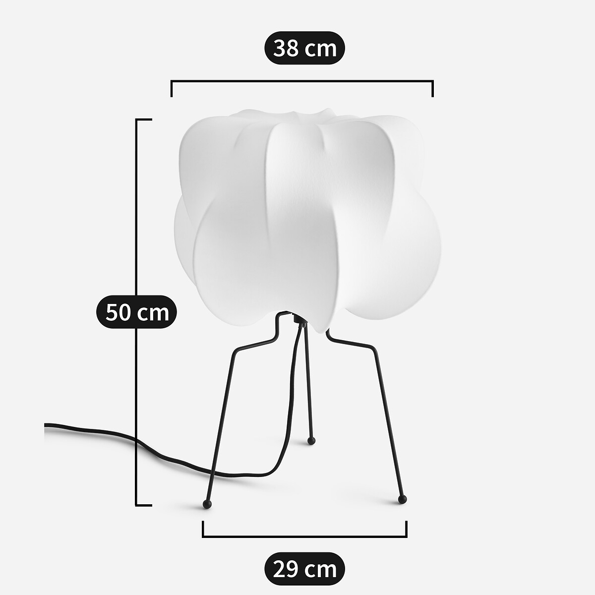 Lampe à poser en métal fer et résine, Oï blanc, AM.PM