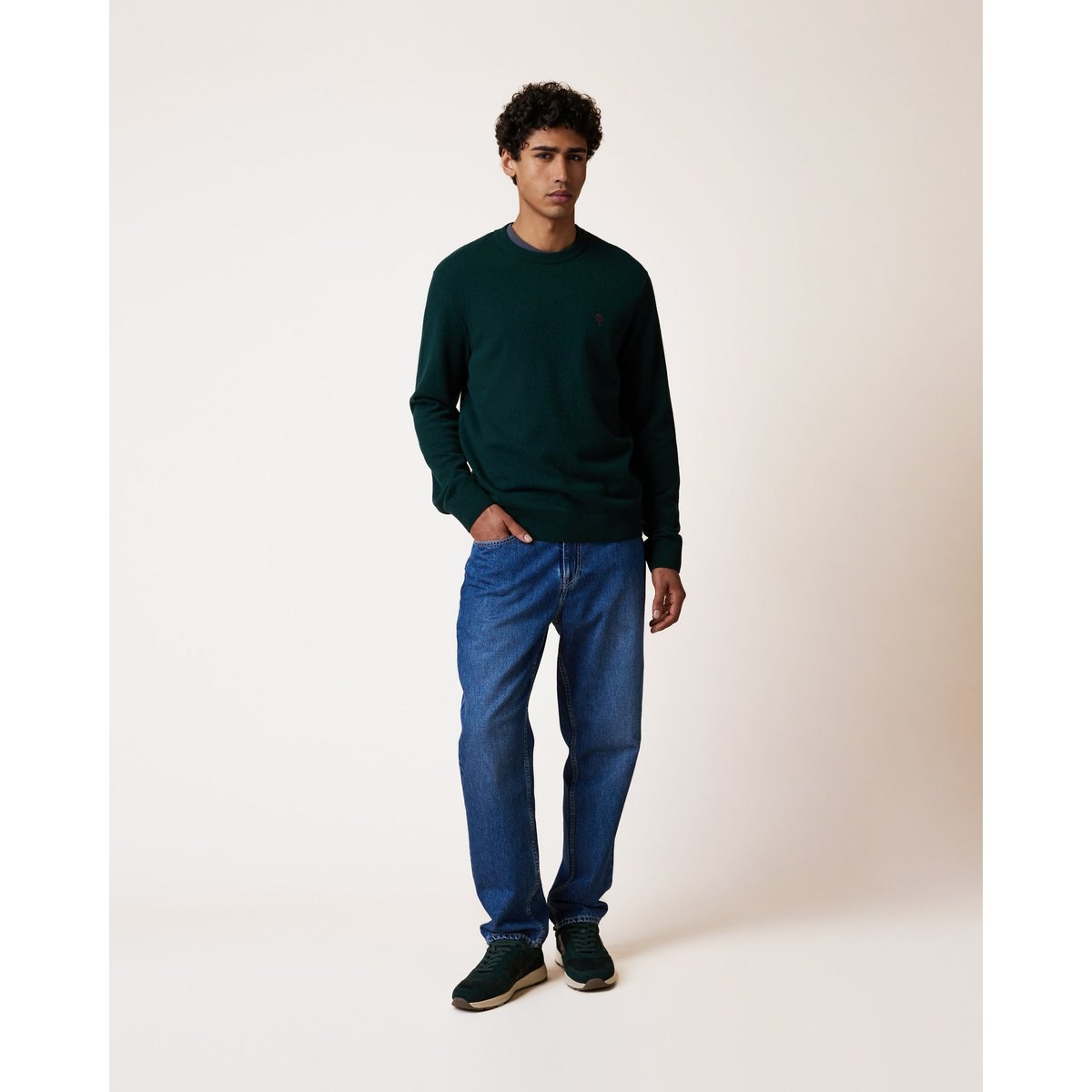 Pull en maille vert foncé, FAGUO