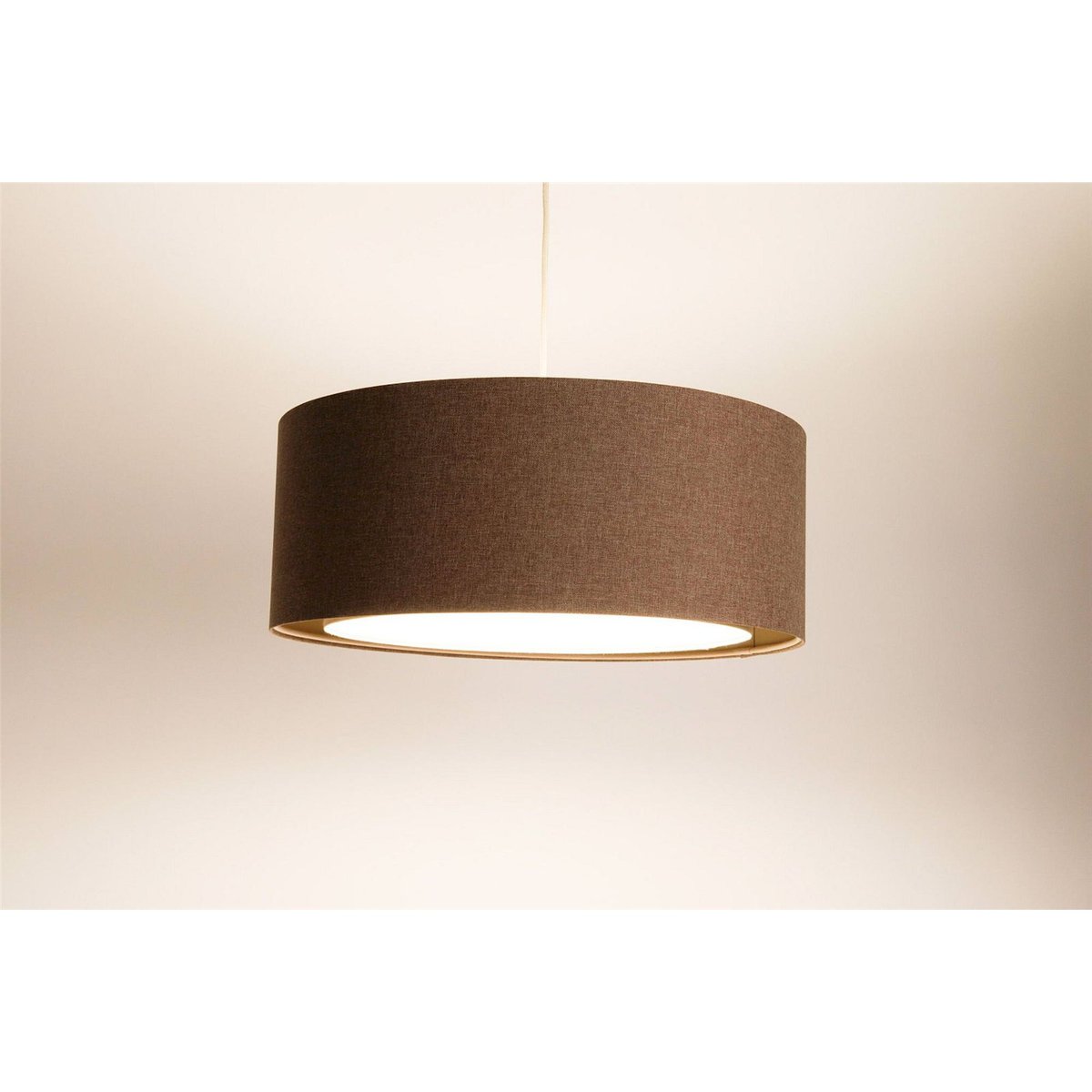 Suspension ronde en tissu style boho pour salon ou chambre beige crème tissu structuré, BPS KONCEPT
