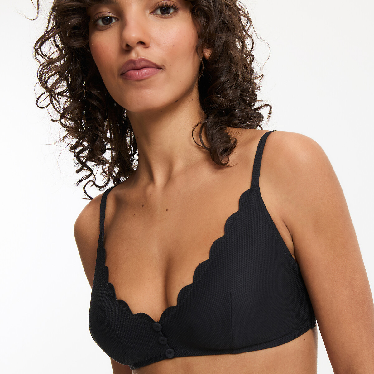 Pique Triangle Bikini Top black, ANNE WEYBURN
