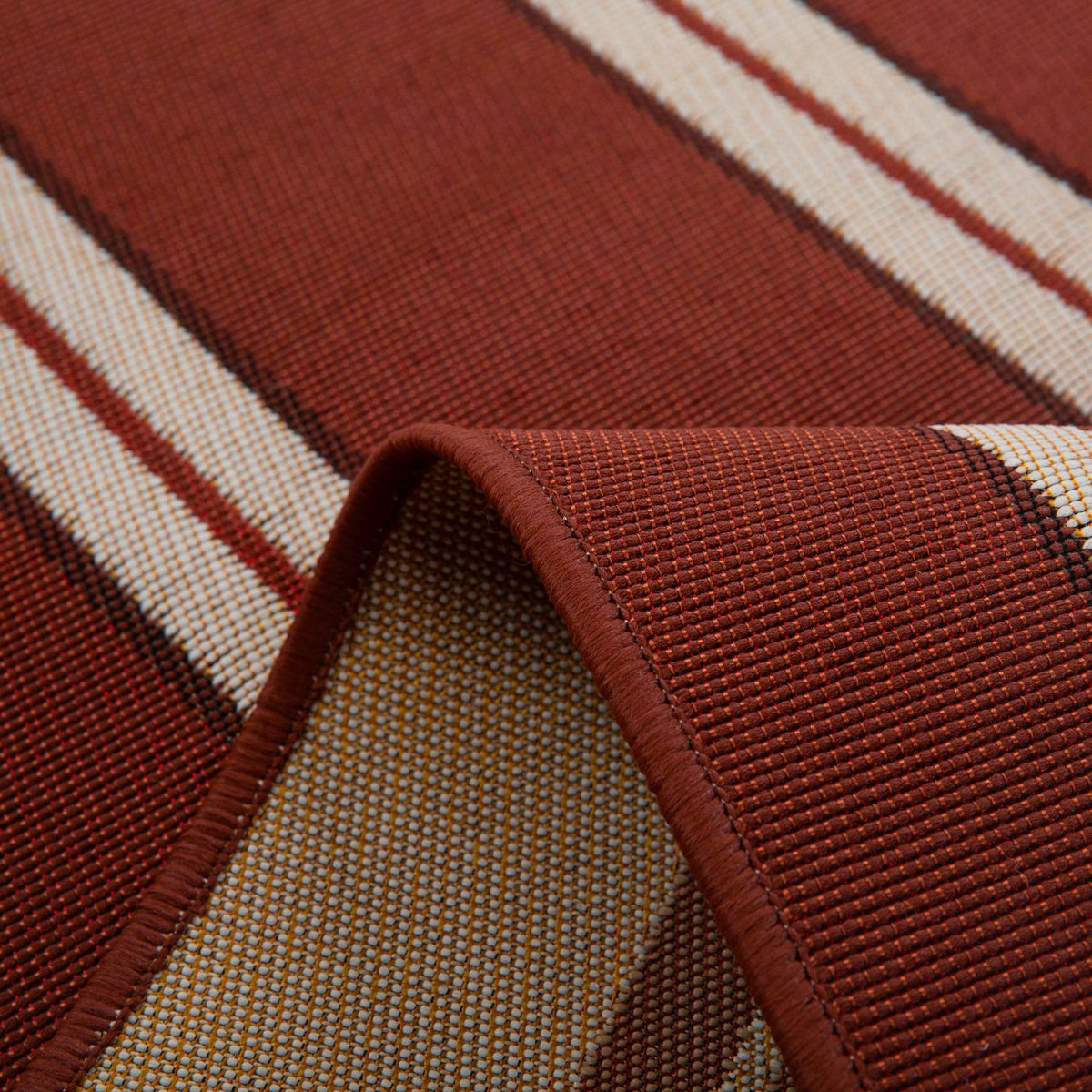 Tapis extérieur à rayures marron LIDO marron, NAZAR RUGS