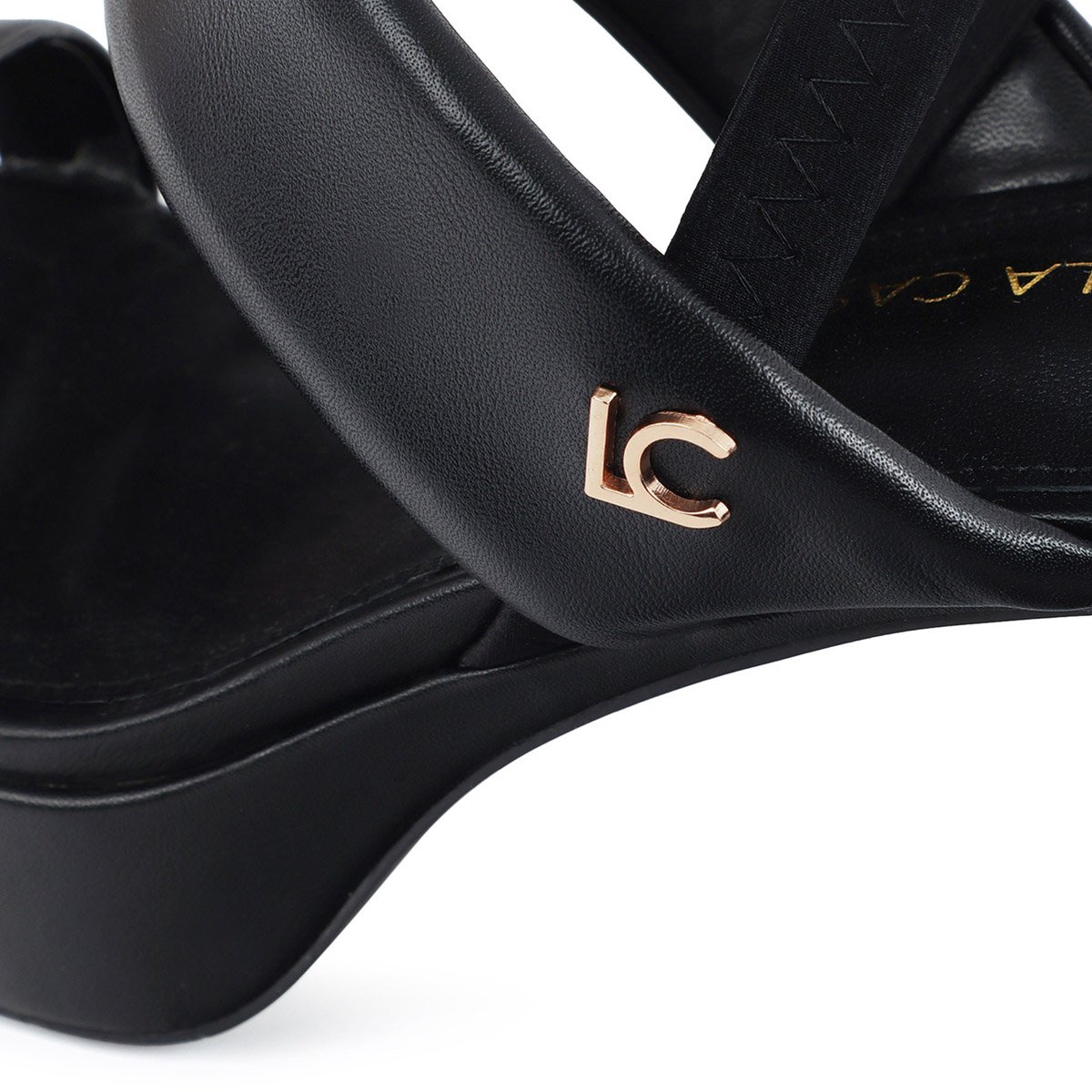 Sandales à plateforme et talon bloc noir, LOLA CASADEMUNT