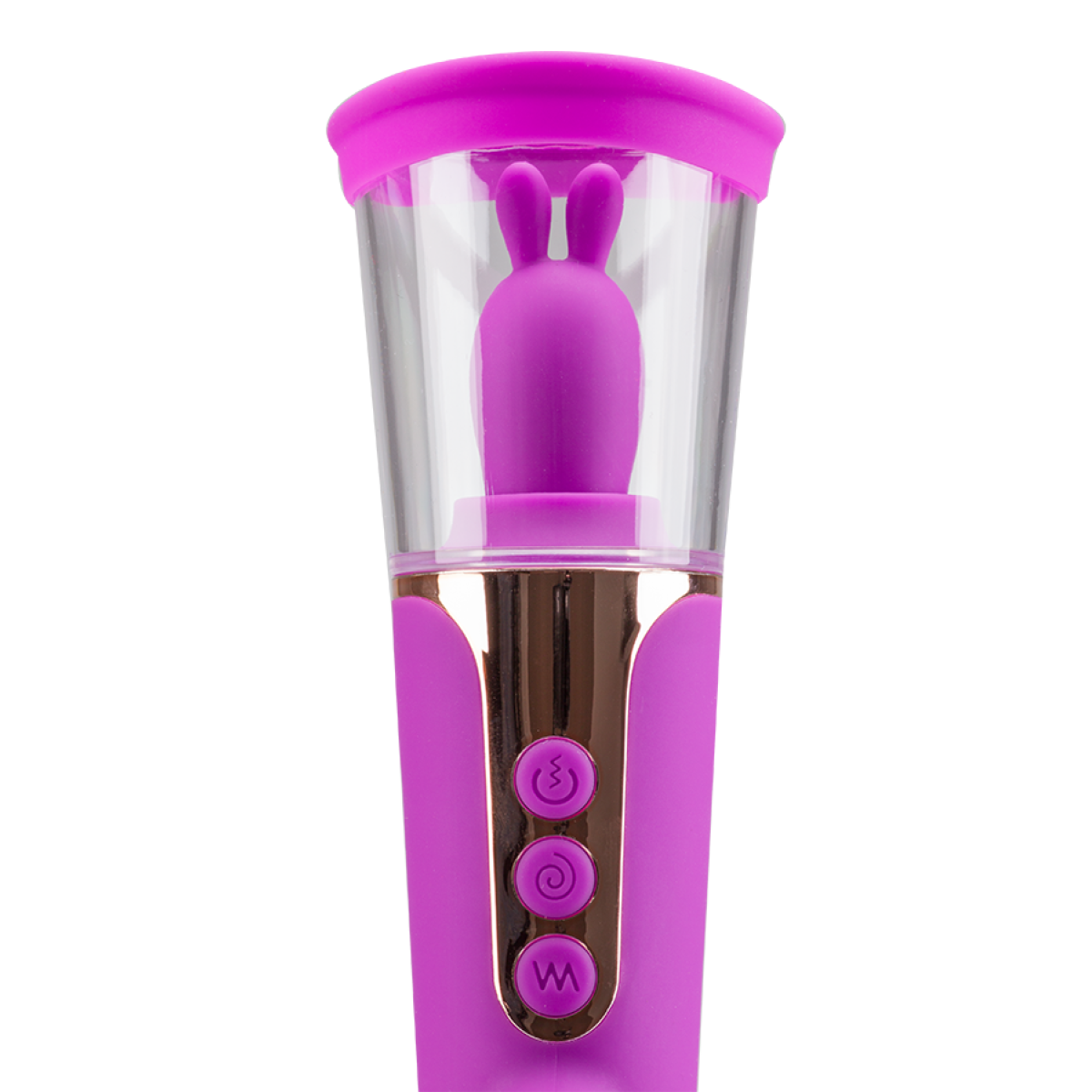 Vibromasseur puissant rabbit avec pompe à vagin Fine violet, LOVE AND VIBES
