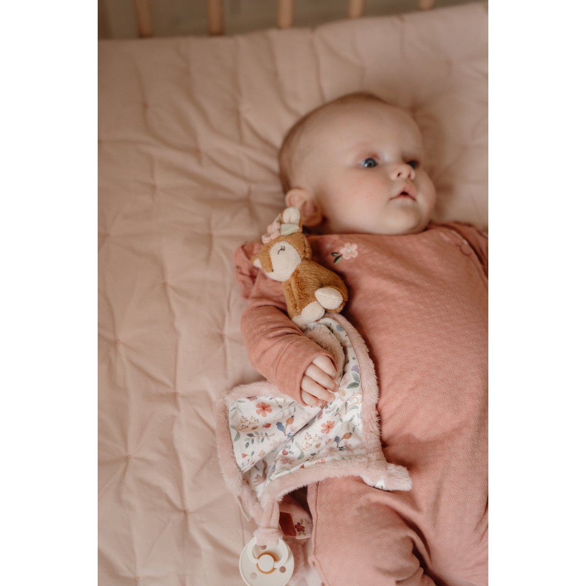Doudou attache sucette rose, vert, multicolore, marron, LITTLE DUTCH
