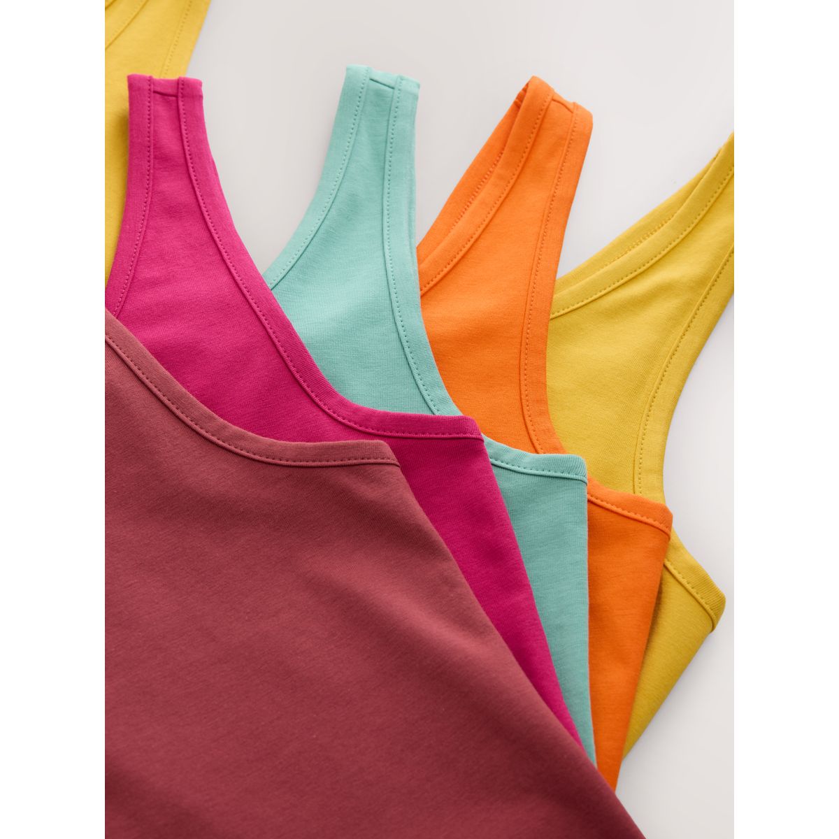 Débardeur à bretelles larges, lot de 5 vert/baie/rose/orange/jaune, NEXT