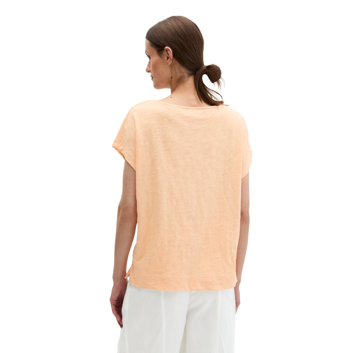 T-shirt DfC loose en jersey slub couleur pêche, MARC O'POLO