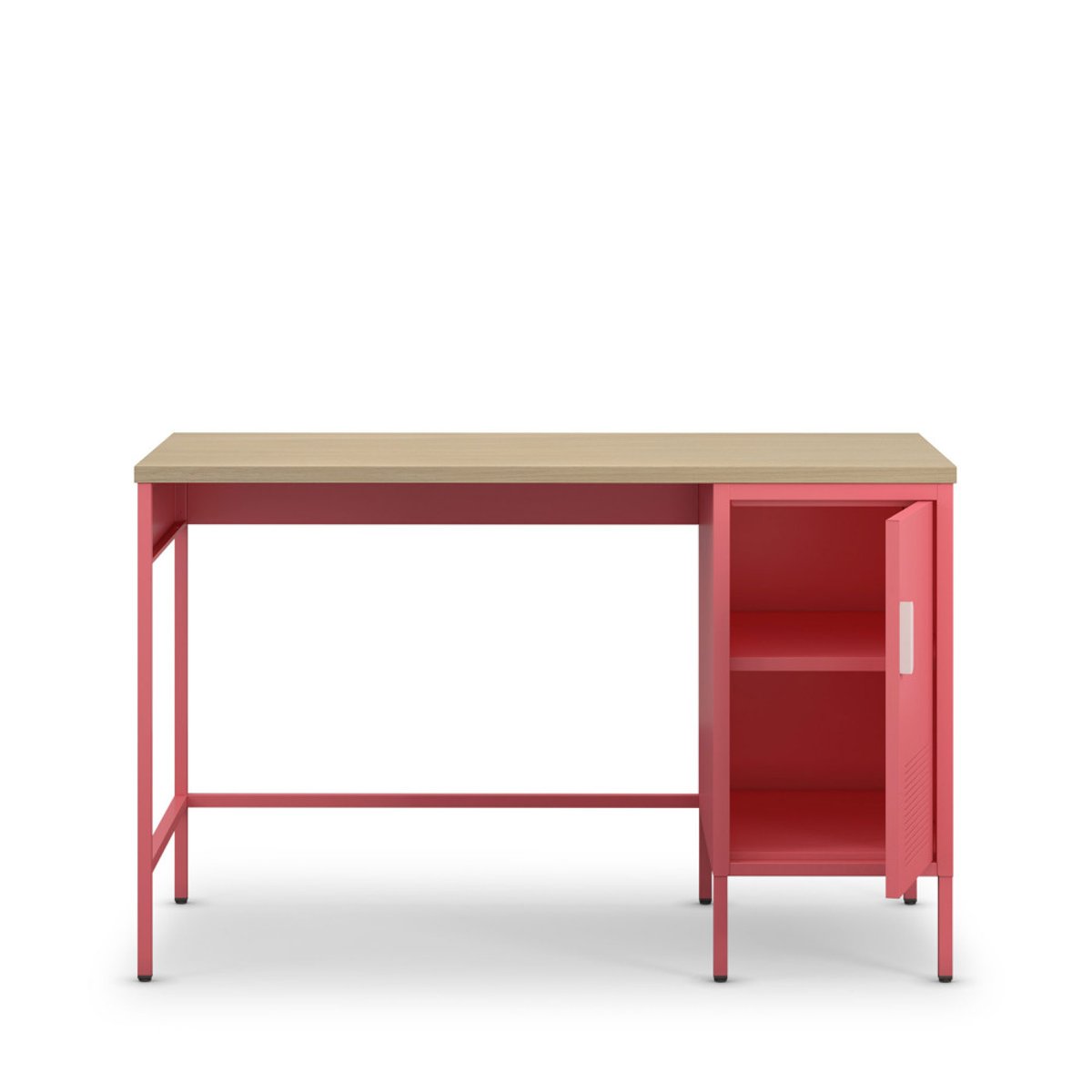 Bureau 1 porte en métal L120cm- ADEL rose, DRAWER