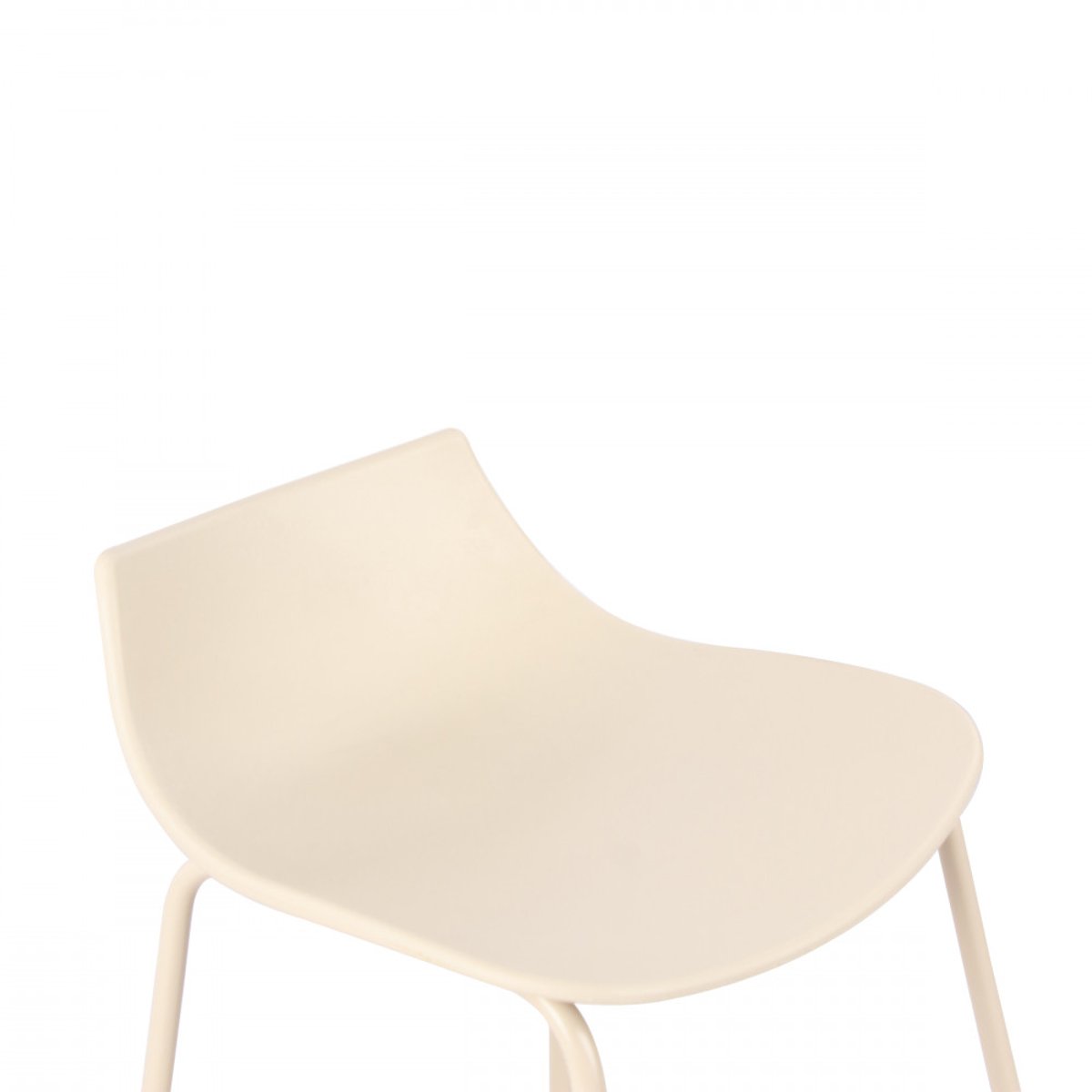 Lot de 4 chaises de bar en plastique et métal H66cm- LAMER beige, DRAWER