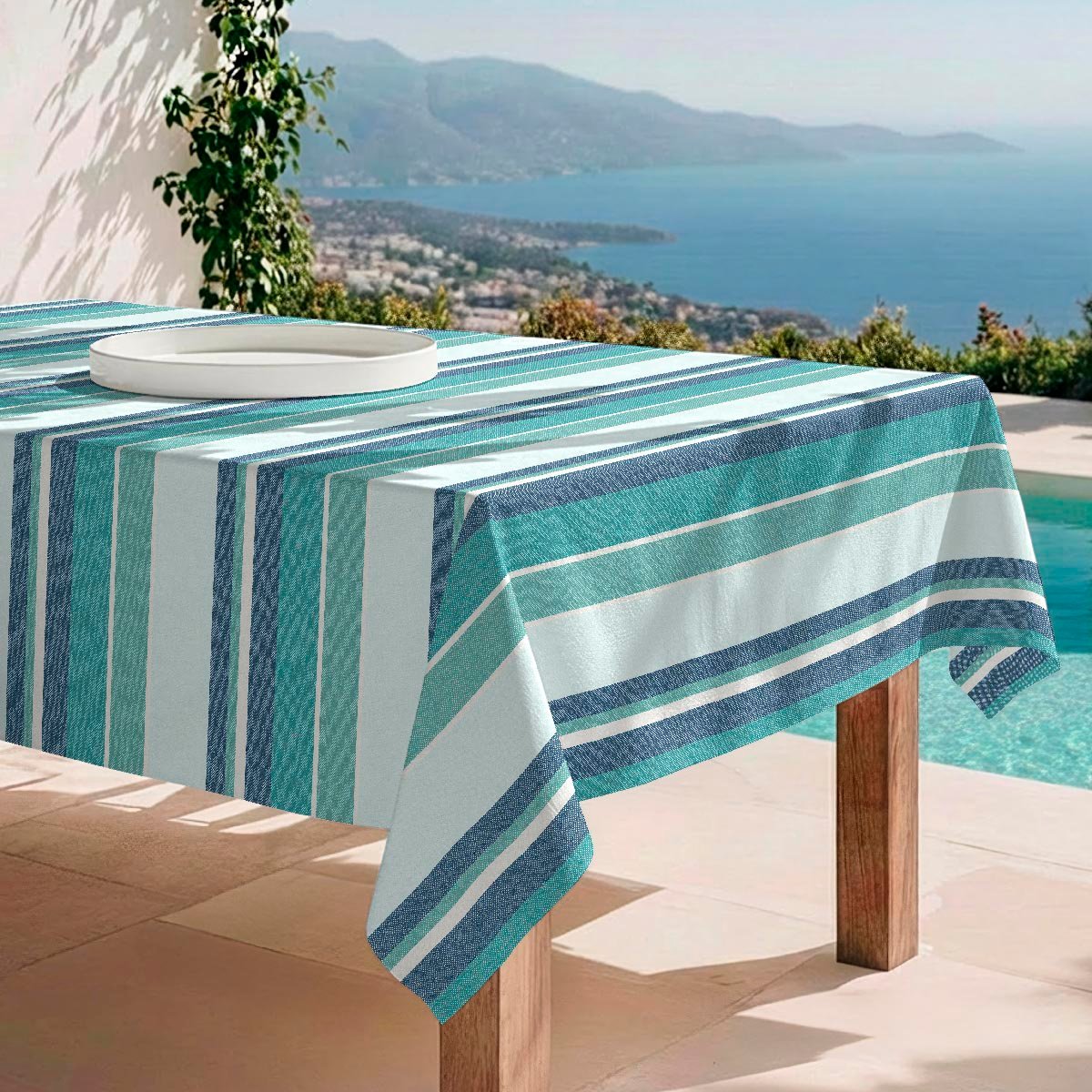 Nappe anti-taches Sea - coton 100% - bleu, NAF NAF HOME
