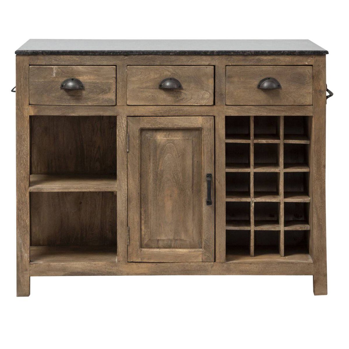 Îlot central en bois de manguier PAUL bois foncé, MADE IN MEUBLES