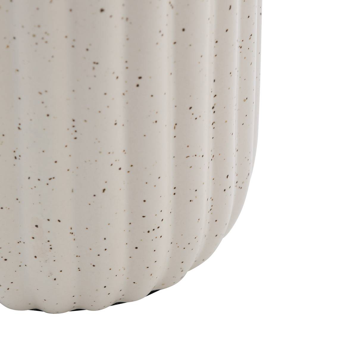 Lampe à poser céramique abat-jour plissé KENAN beige, ATMOSPHERA