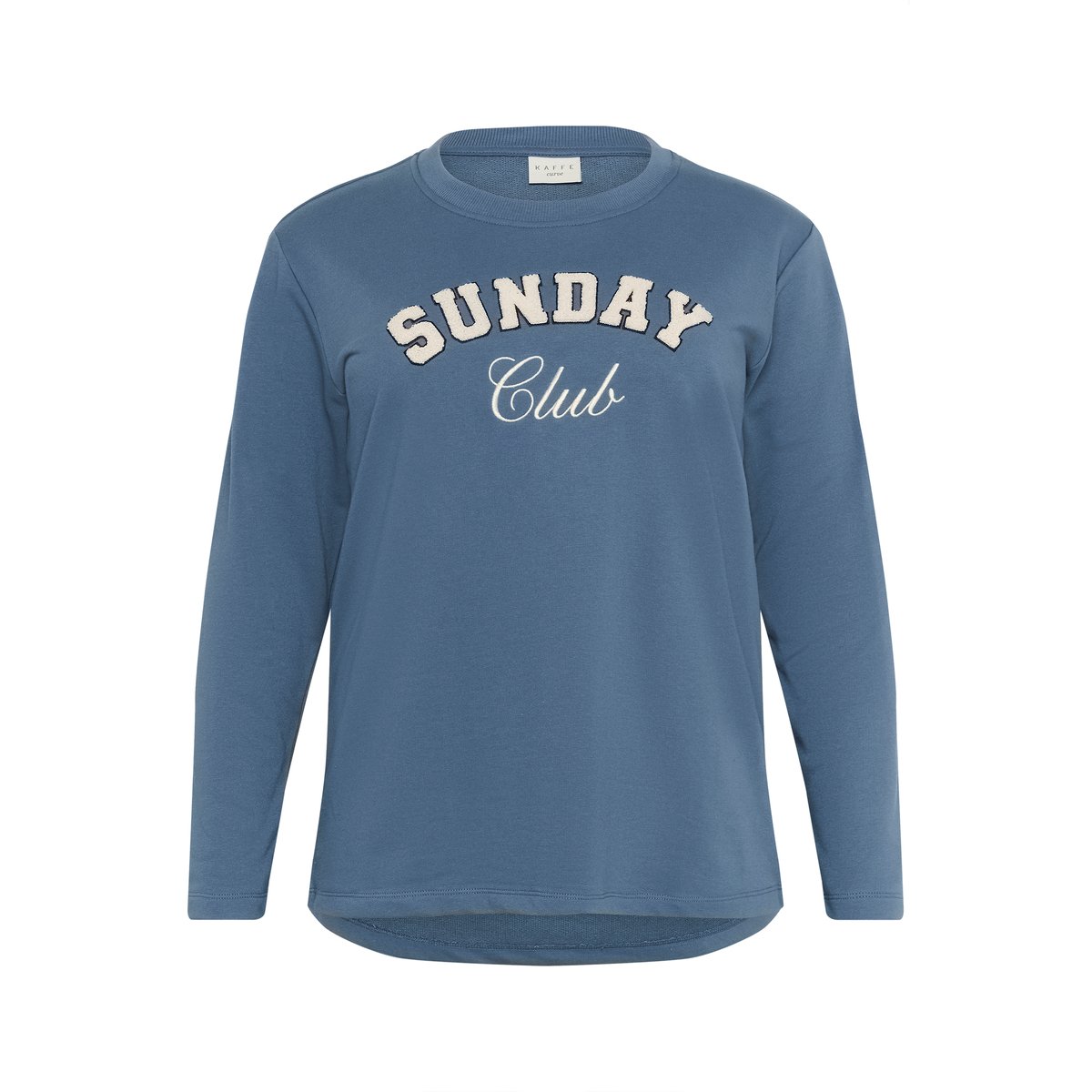 Sweatshirt bleu bering sea/club embd., KAFFE CURVE