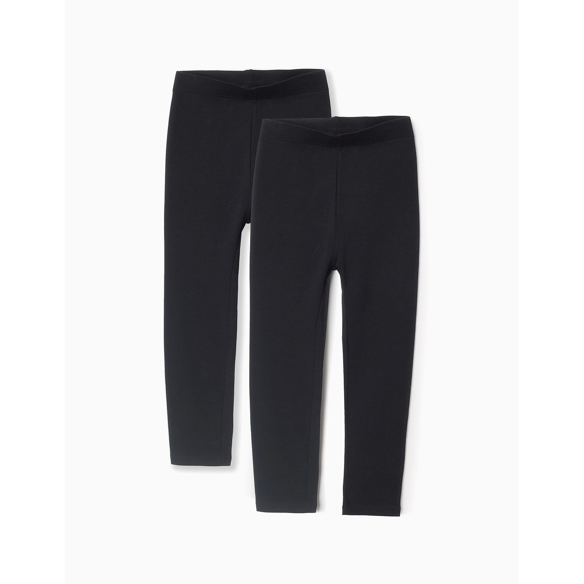 Pack de 2 paires de leggings en coton noir, ZIPPY