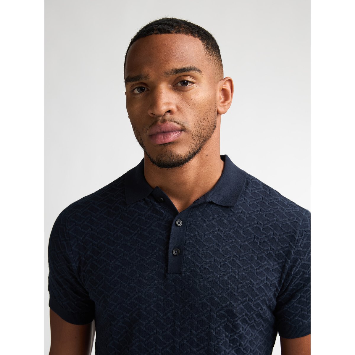 Pull Polo en maille cactus bleu navy blue, PETROL INDUSTRIES