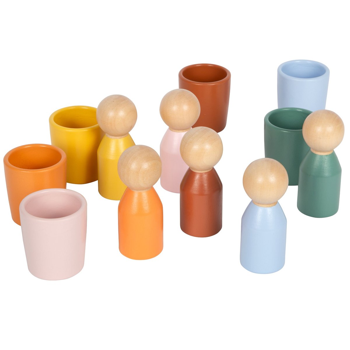 Gobelets de tri Montessori avec figurines multicolore, SMALL FOOT COMPANY