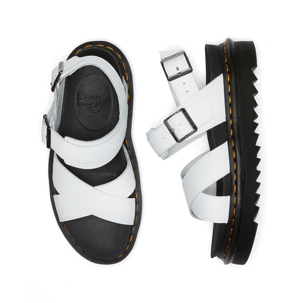 Sandales Voss II en cuir Hydro blanc, DR. MARTENS