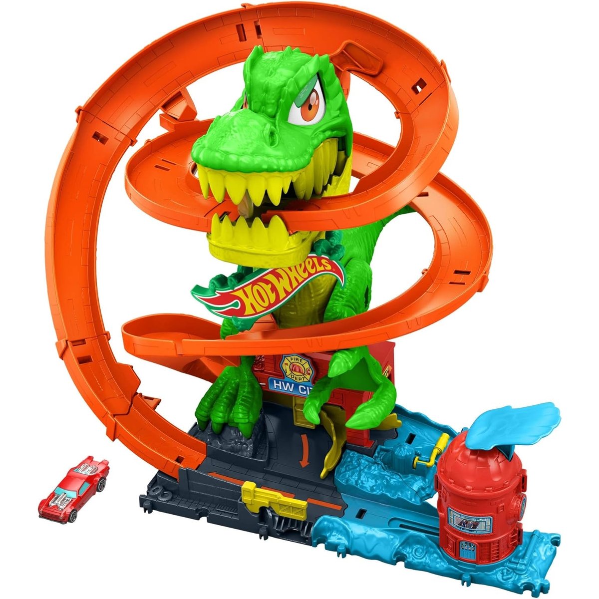 Hot Wheels Coffret T-Rex Bataille de Feu multicolor, MATTEL