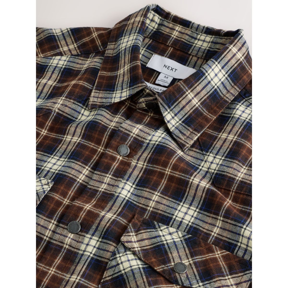 Chemise style western à carreaux marron chocolat, NEXT