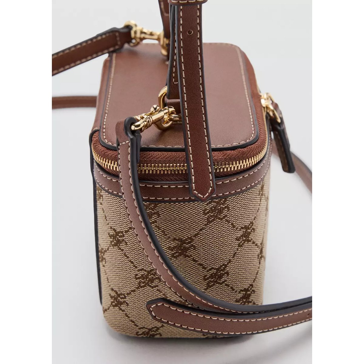 Sac vanity à imprimé beige, MANGO