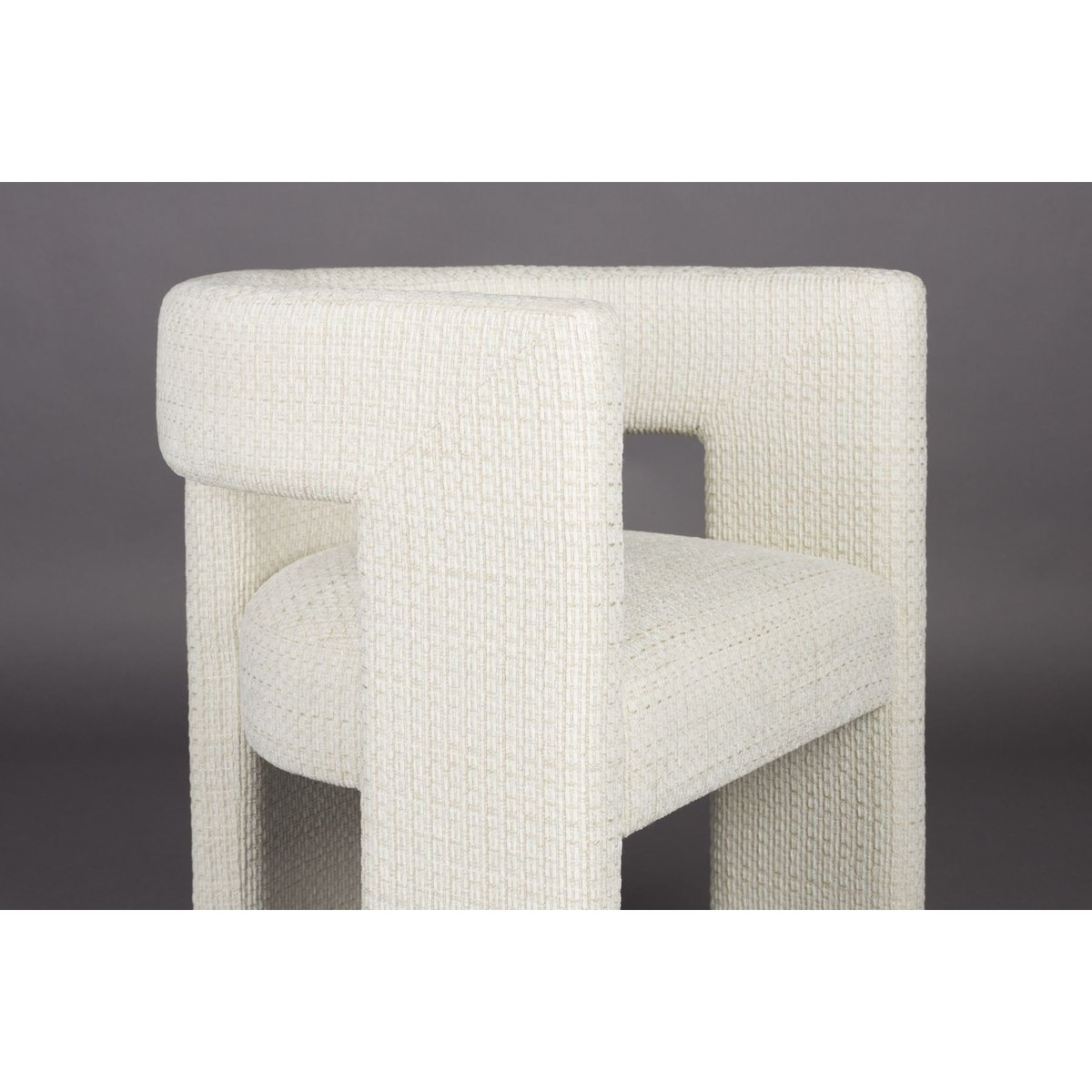 Fauteuil design en tissu, MEDINA blanc, DUTCHBONE