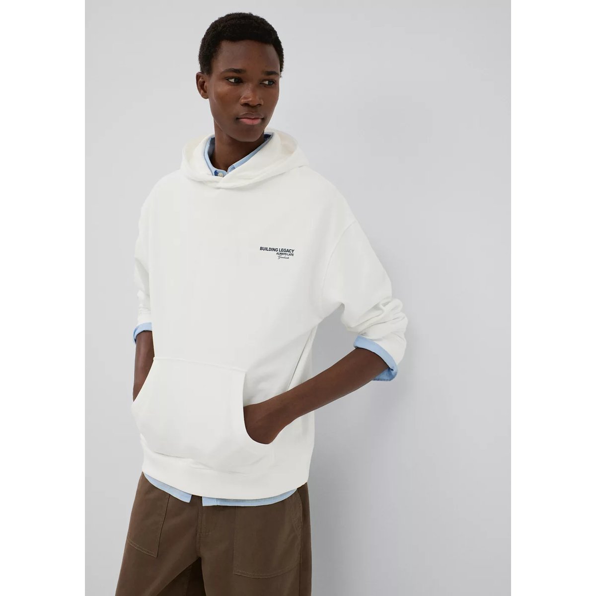 Sweat-shirt coton imprimé blanc cassé, MANGO TEEN
