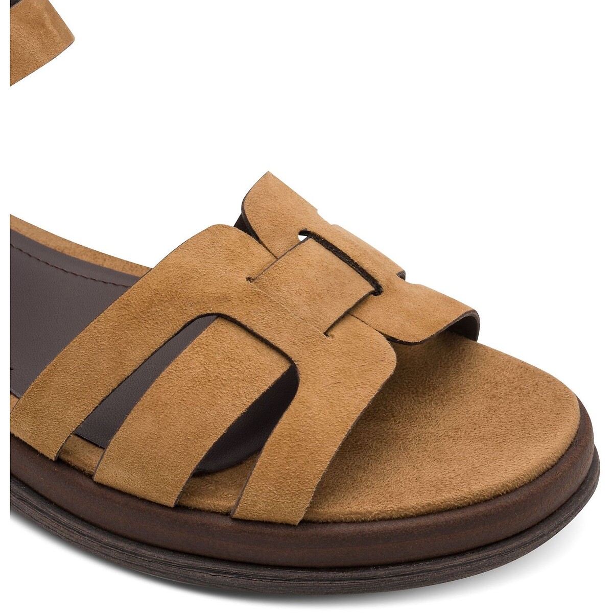 Leather Flat Sandals cognac, TAMARIS