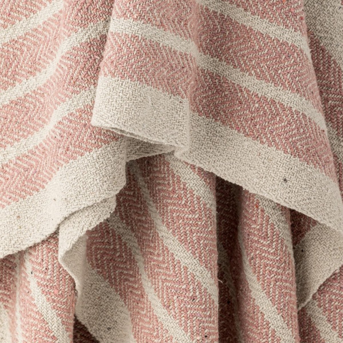 Plaid coton recyclé Boomingville Monta rose poudré, BLOOMINGVILLE