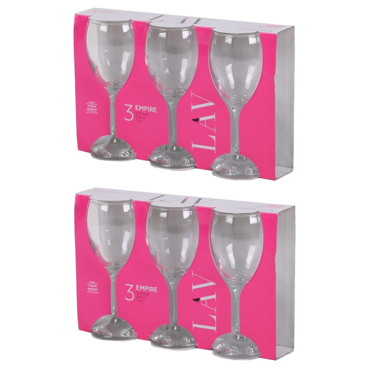 Lot de 6 verres à vin 20.5cl EMPIRE transparent, DECORATIE