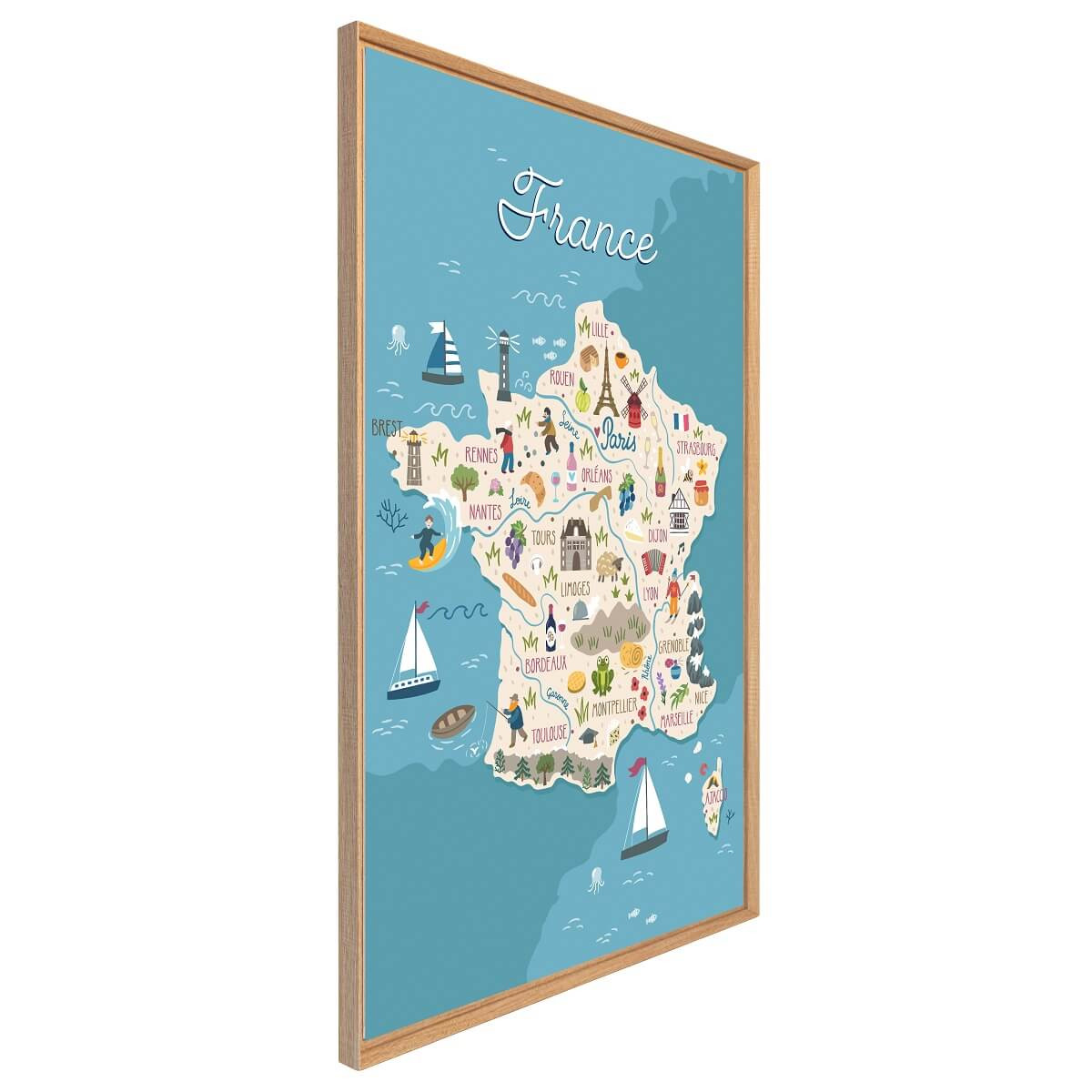 Tableau Mural Encadré Illustration France ILLUSTRATION vert-fibres de bois, CEANOTHE