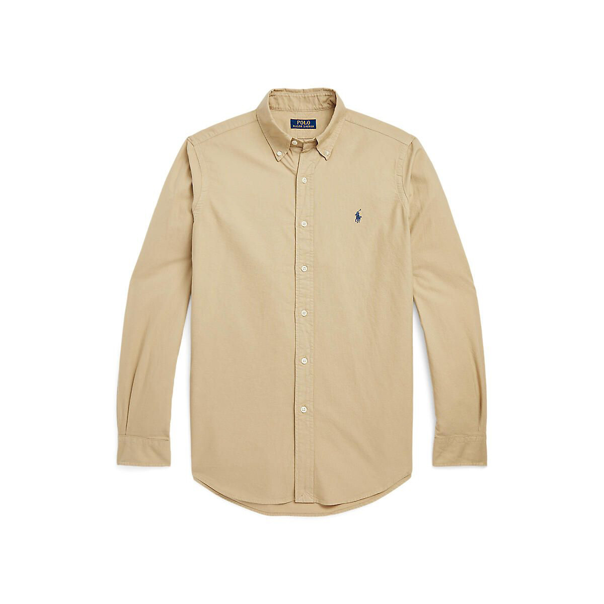 Garment-Dyed Slim Fit Oxford Shirt beige, POLO RALPH LAUREN