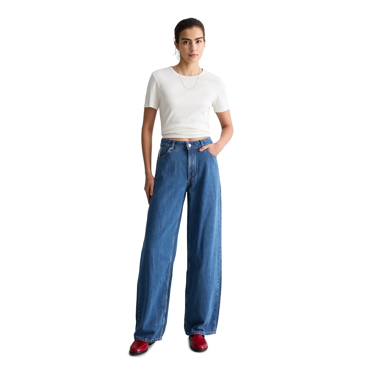 Jeans modèle Tomma large en mélange de lyocell sans stretch bleu moyen, MARC O’POLO DENIM