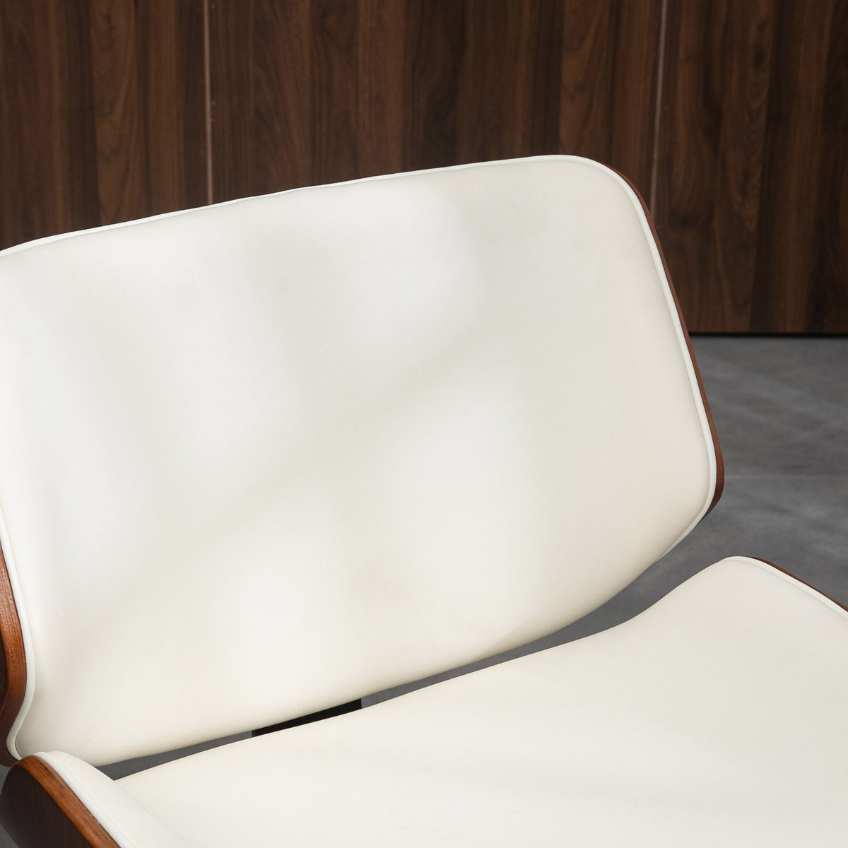 Chaise de salle à manger Revêtement blanc, marron foncé, HOMCOM