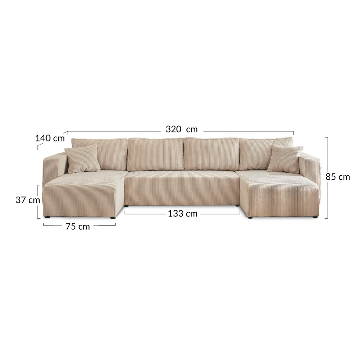 Canapé panoramique convertible 7 places, TOPAZE bleu ardoise, BEST MOBILIER