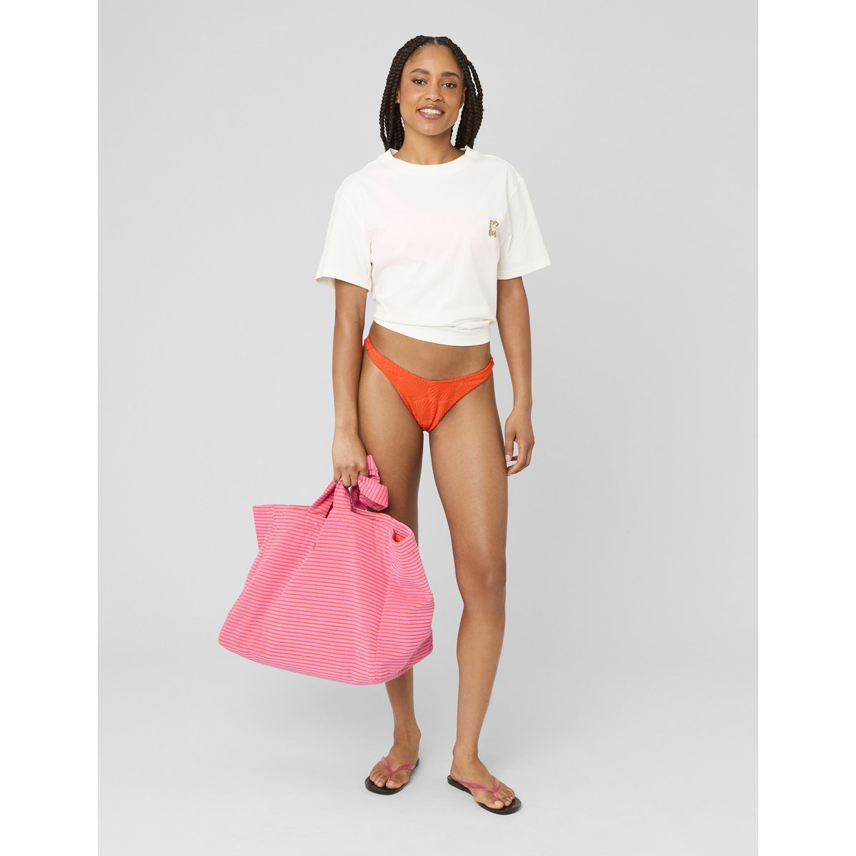 Haut de maillot de bain rouge, BZB