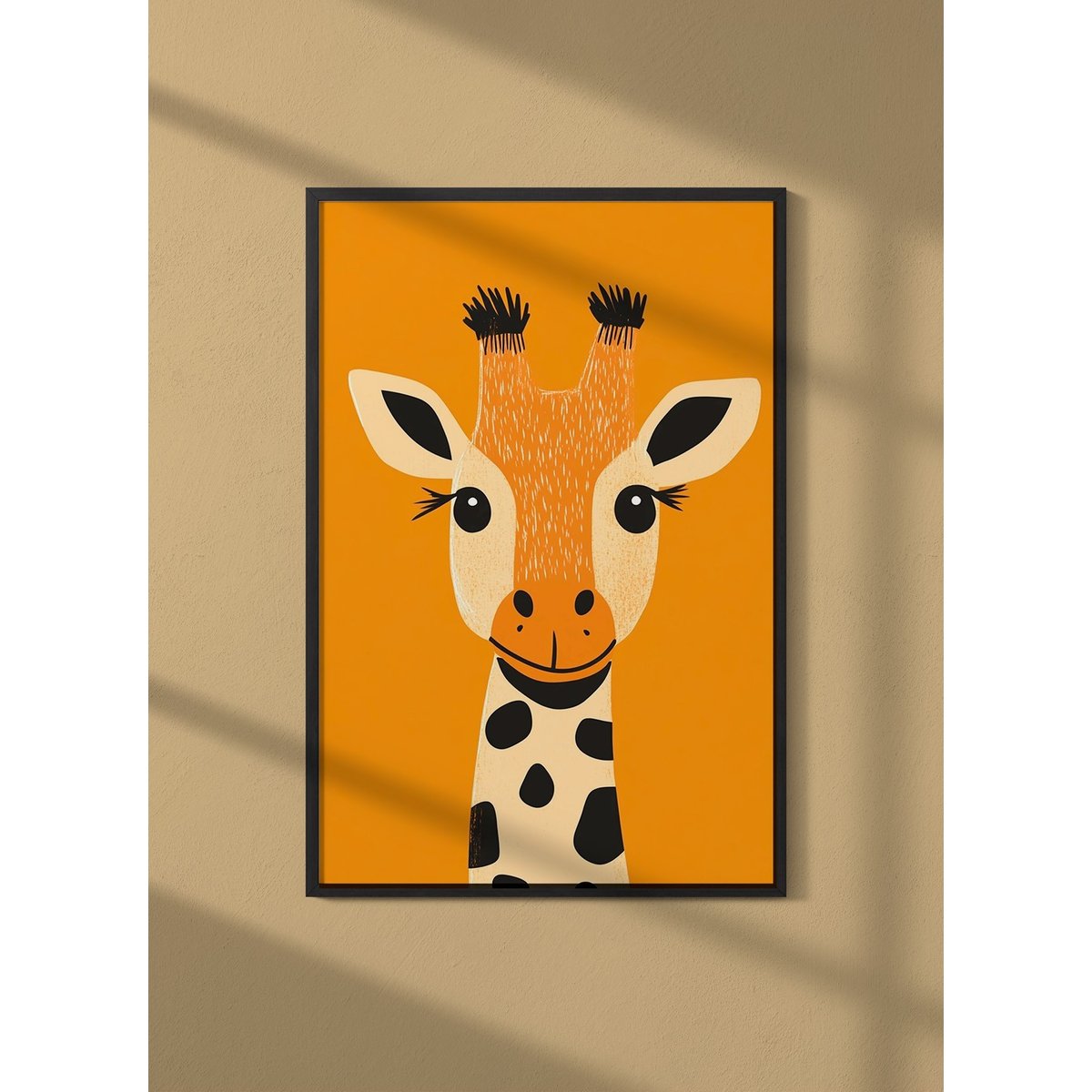 Affiche Girafe souriante blanc, L'AFFICHERIE