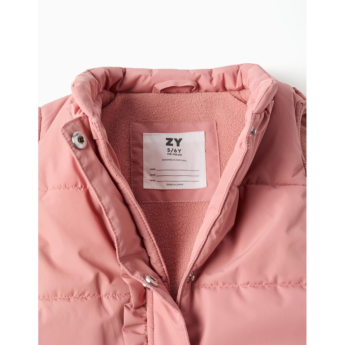 Doudoune sans manches avec doublure en polaire et volants rose, ZIPPY